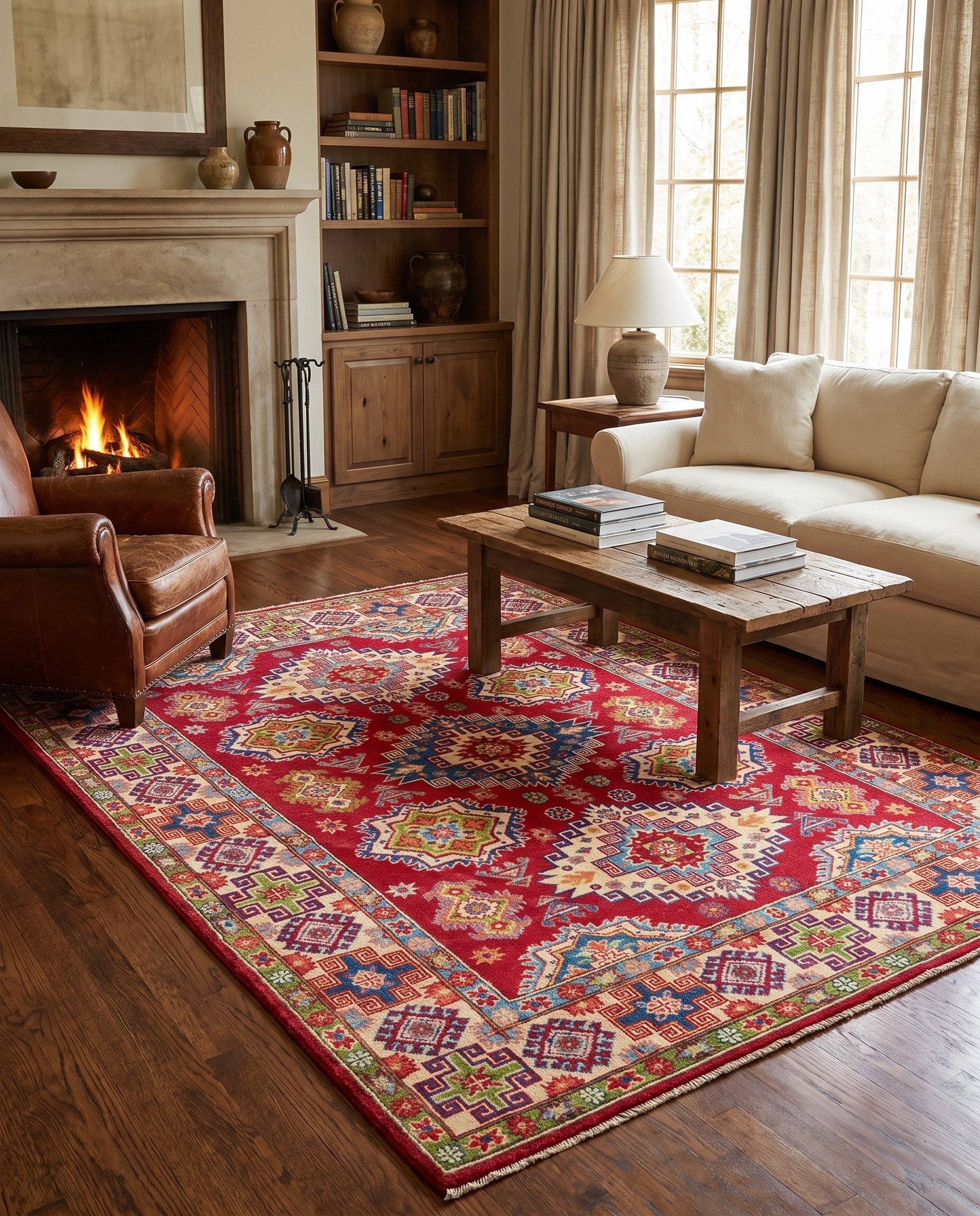5' 1 x 7' Hand Knotted Kazak Rug