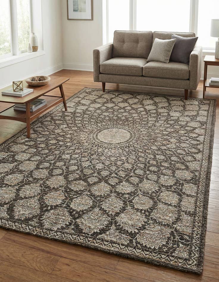 Detail image of 5' 1 x 8' Chenille Jute Rug