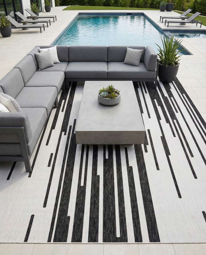13' x 13' Easy-Clean Modern Indoor / Outdoor Square Rug