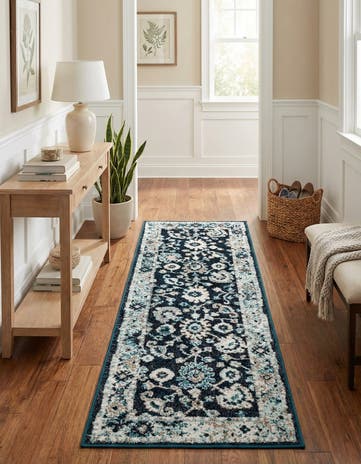 Navy Blue Madeline Runner Rug