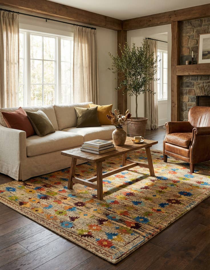 Detail image of 5' 8 x 7' 5 Hand Knotted Balouch Wool Rug