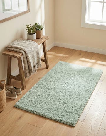 Sea Salt Blue Solid Frieze Rug