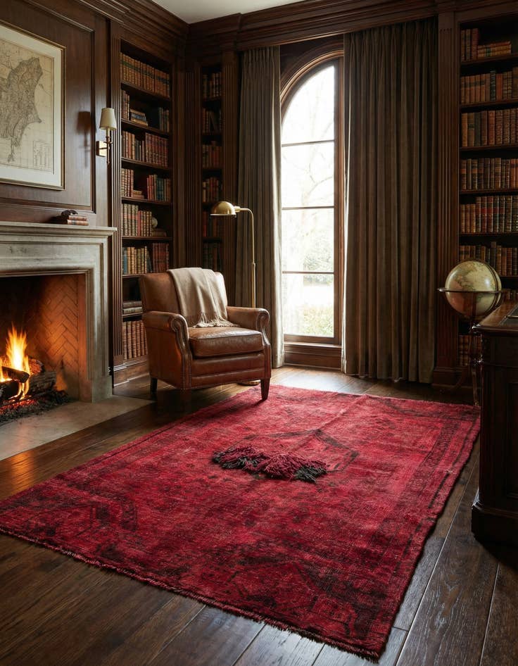 Detail image of 4' 7 x 8' 2 Hand Knotted Ultra Vintage Persian Wool Rug