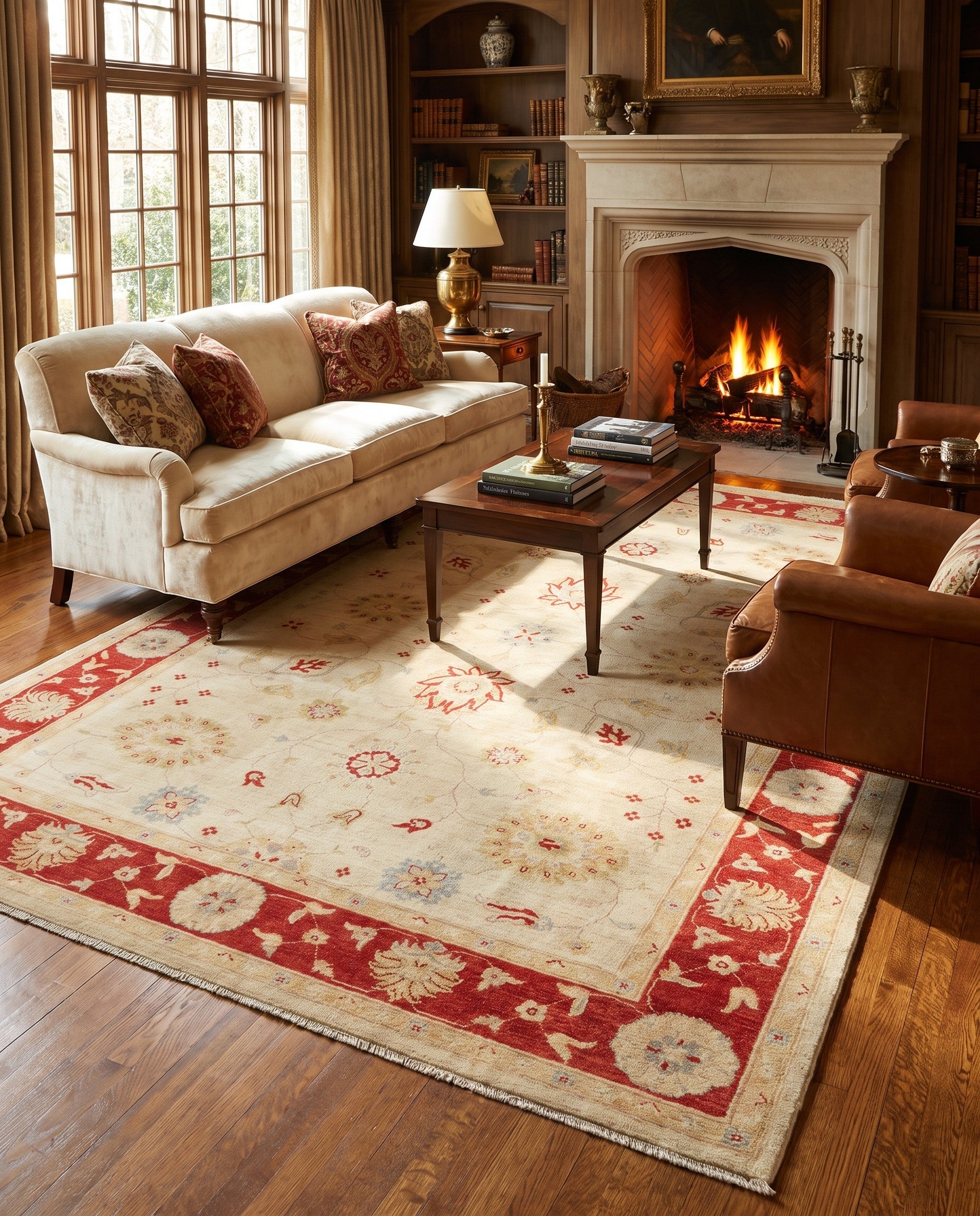 6' 9 x 9' 7 Hand Knotted Ziegler Rug