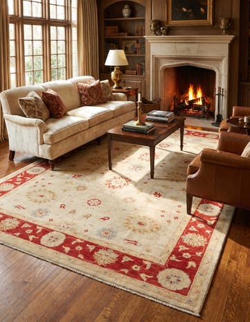 6' 9 x 9' 7 Hand Knotted Ziegler Rug