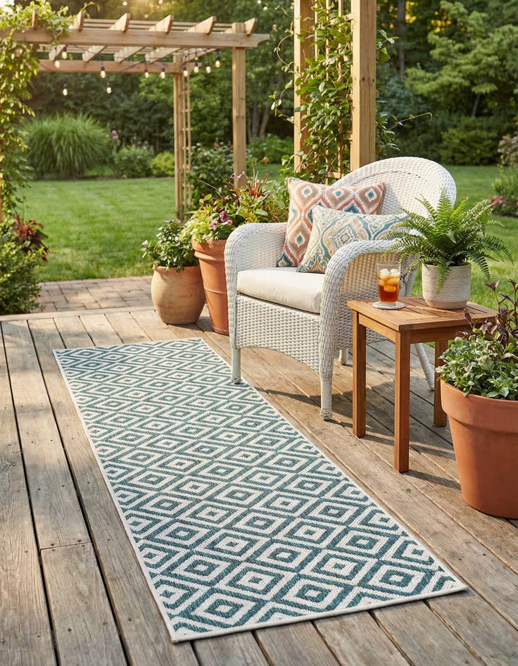 Detail image of 2' x 6' Washable Jill Zarin Costa Rica Indoor / Outdoor Runner Rug