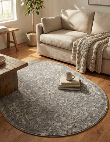 Gray Oregon Oval Rug