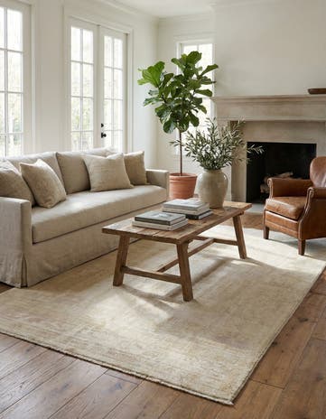 4' 1 x 6' 3 Hand Knotted Oushak Wool Rug