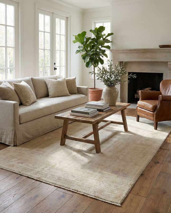 4' 1 x 6' 3 Hand Knotted Oushak Wool Rug