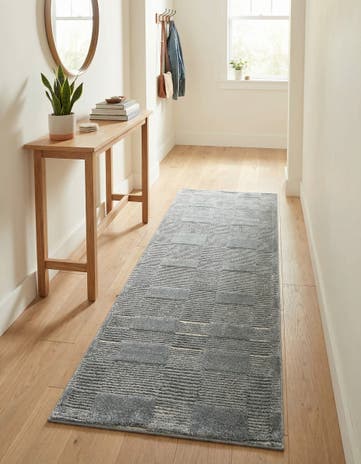 Serenity Blue Textura Designer Runner Rug