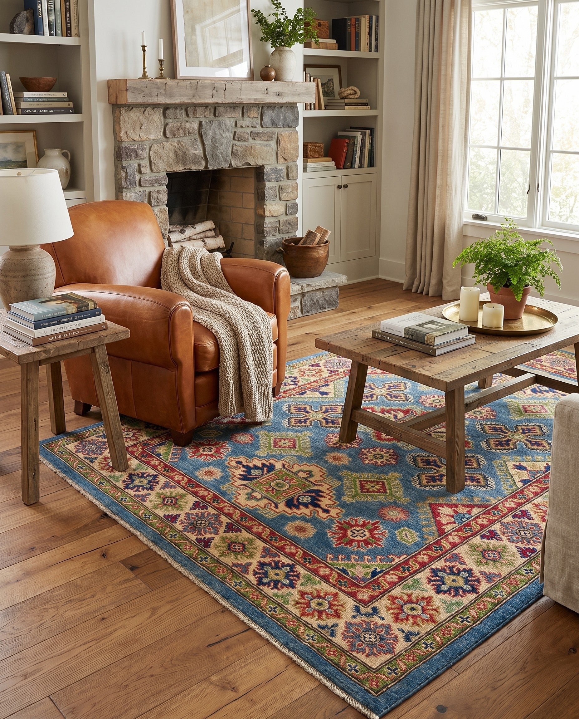5' x 6' 9 Hand Knotted Kazak Rug