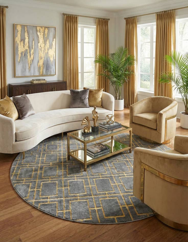 Detail image of 7' 10 x 7' 10 Marilyn Monroe&trade; Glam Deco Round Rug