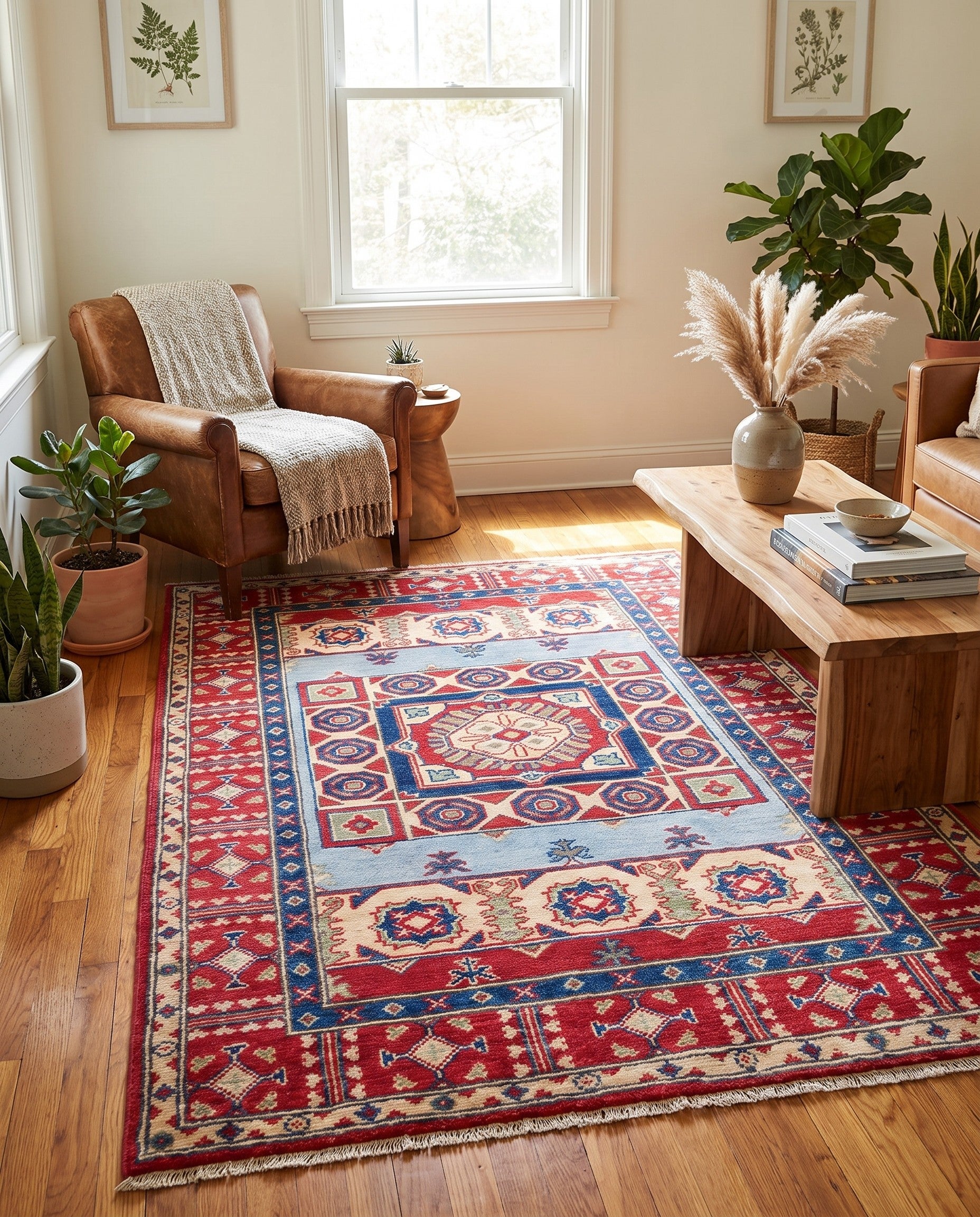 3' 7 x 5' Hand Knotted Kazak Rug