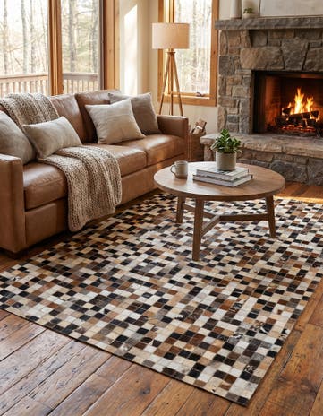4' 1 x 6' 1 Cowhide - Patchwork Rug