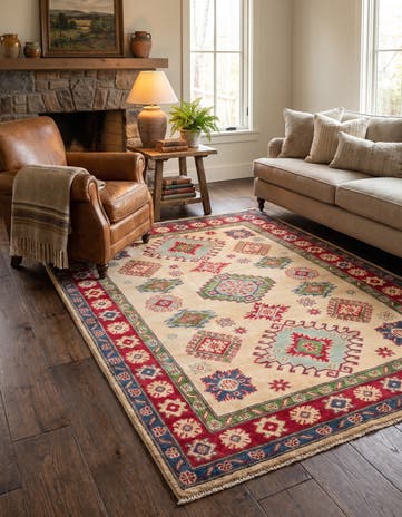 4' 1 x 5' 6 Hand Knotted Kazak Rug