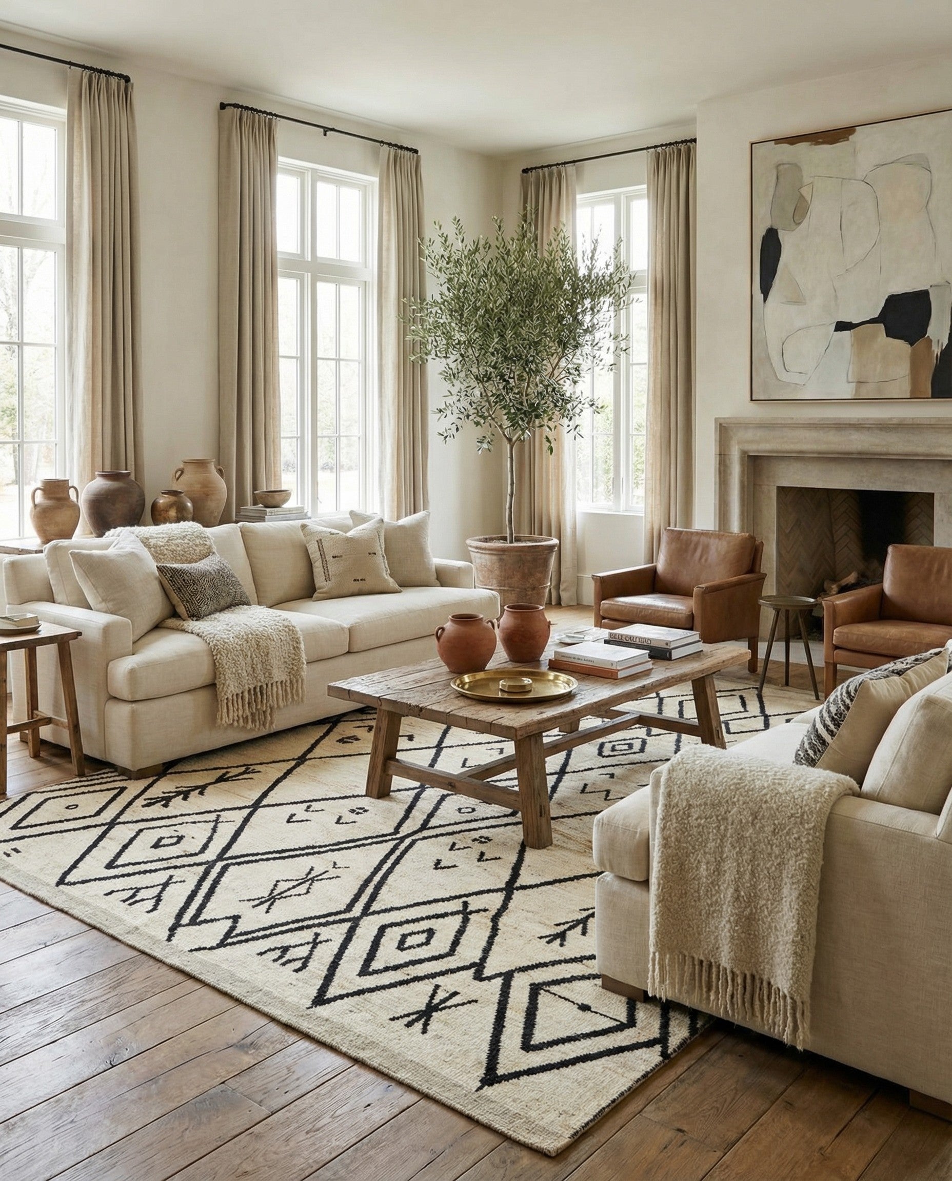 9' 4 x 11' 8 Hand Knotted Moroccan Wool Rug