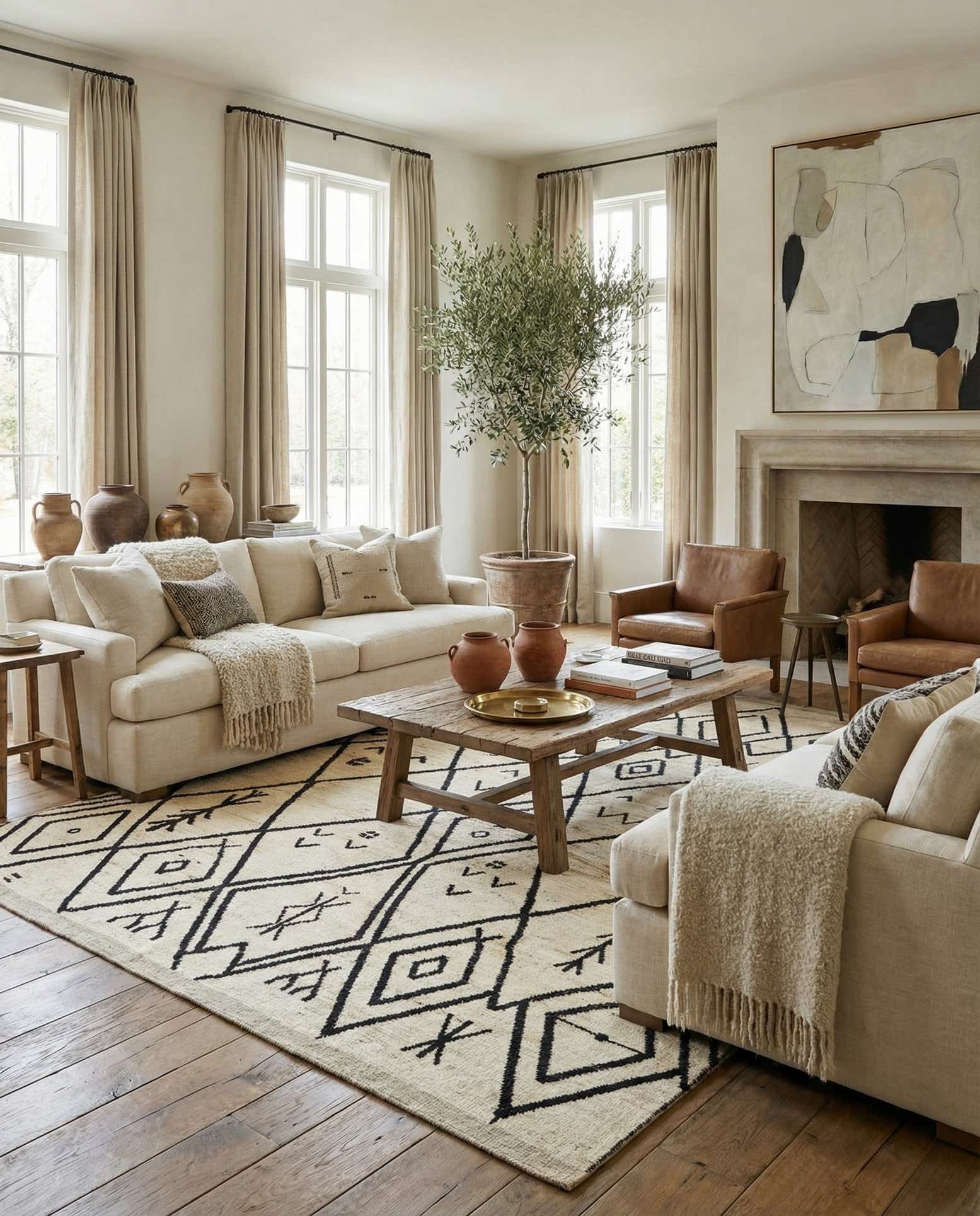 9' 4 x 11' 8 Hand Knotted Moroccan Wool Rug