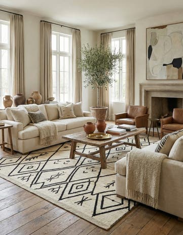 9' 4 x 11' 8 Hand Knotted Moroccan Wool Rug