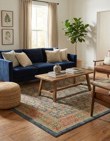 Navy Blue Mamluk Rug