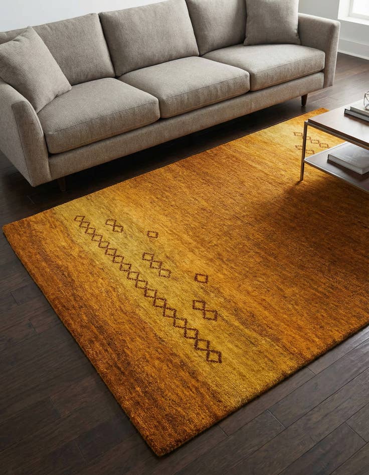 Detail image of 4' 8 x 6' 7 Hand Knotted Gabbeh Wool Rug