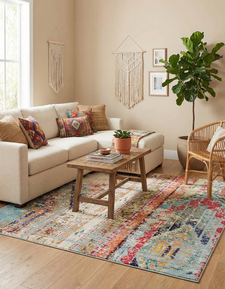 Detail image of 6' x 6' Washable Mesa Square Rug