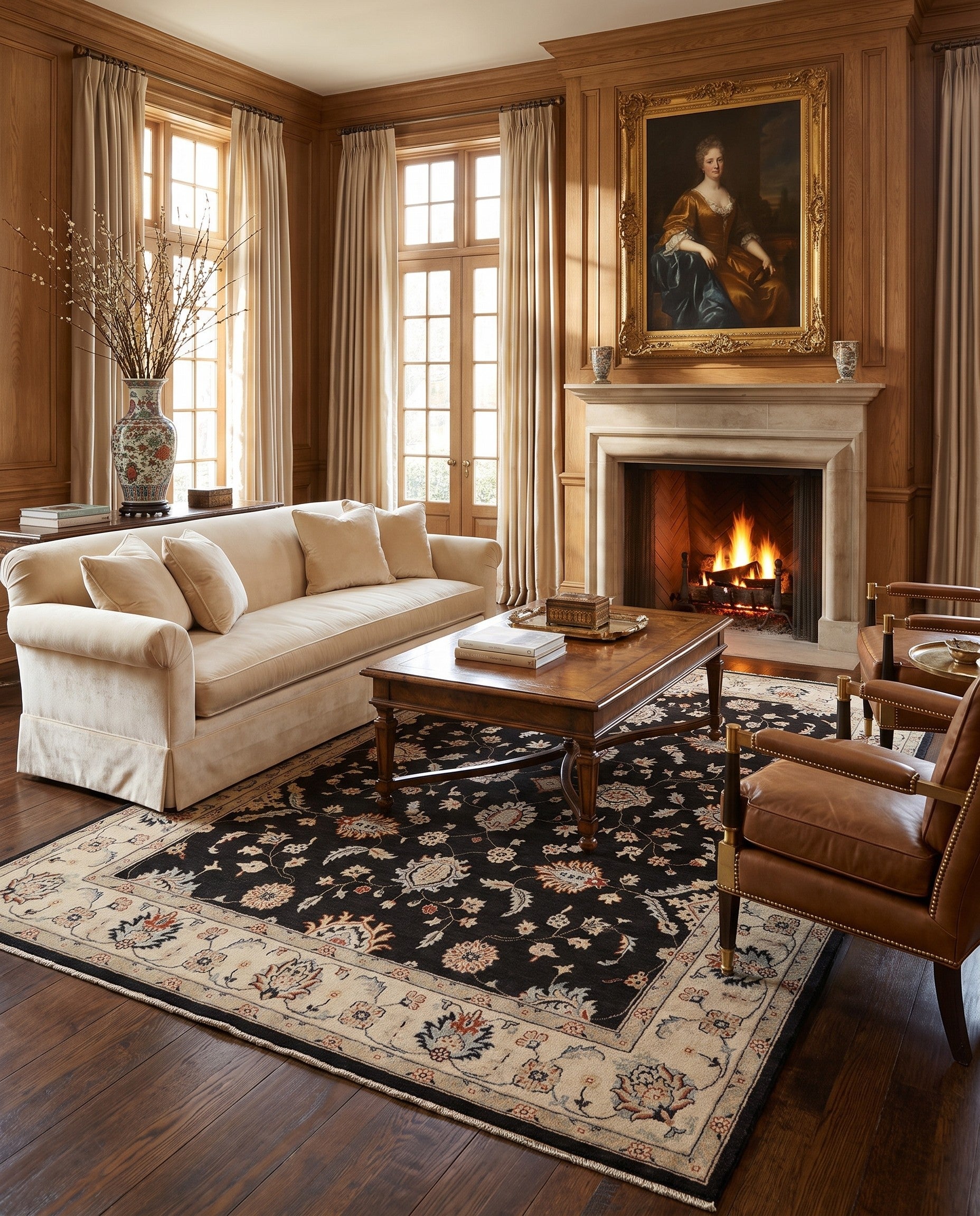 7' 9 x 9' 9 Hand Knotted Ziegler Rug