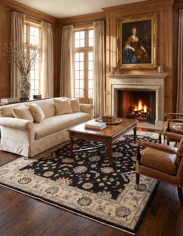 7' 9 x 9' 9 Hand Knotted Ziegler Rug