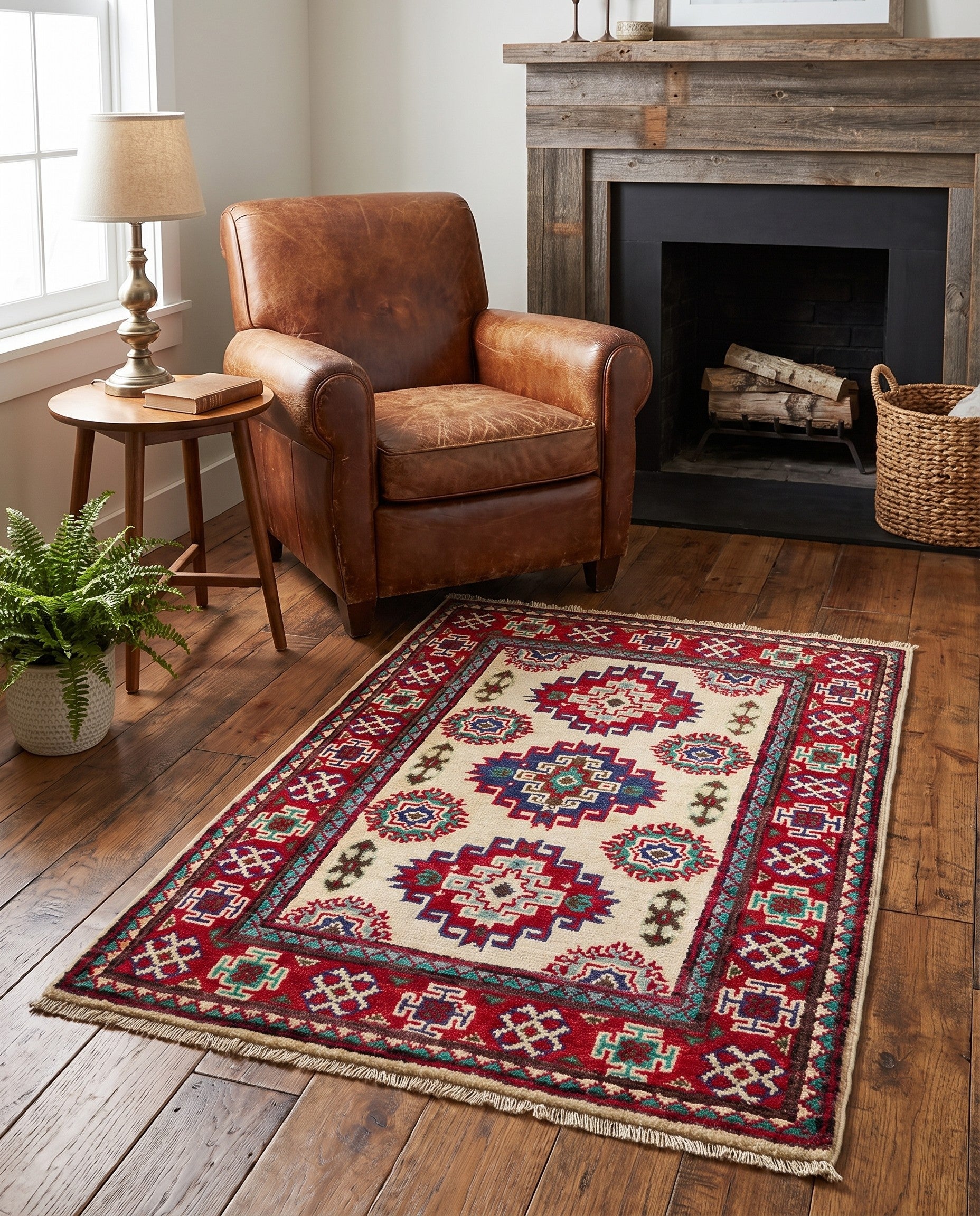 2' x 3' 1 Hand Knotted Kazak Rug