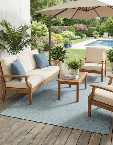 5' 3 x 8' Easy-Clean Solid Indoor / Outdoor Rug