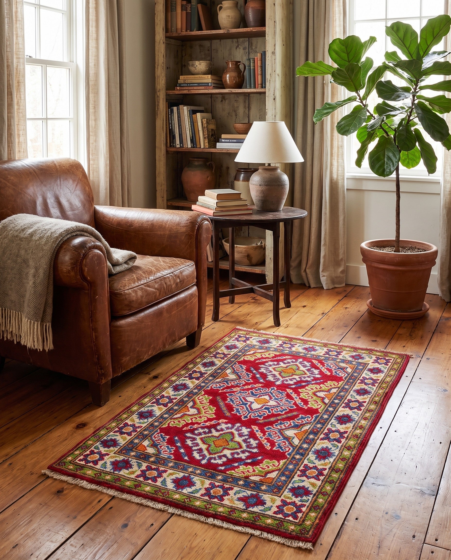 2' x 3' 2 Hand Knotted Kazak Rug
