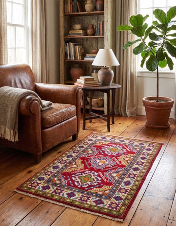 2' x 3' 2 Hand Knotted Kazak Rug