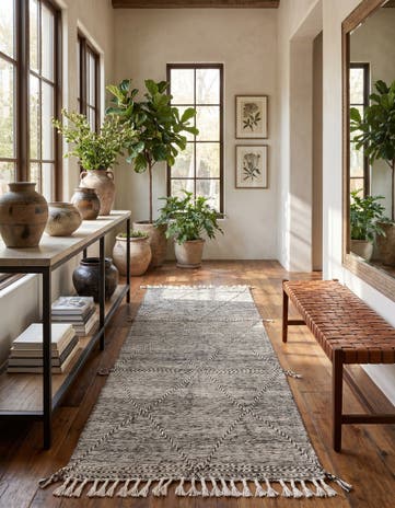 5' 4 x 9' 6 Hand Knotted Moroccan Wool Runner Rug