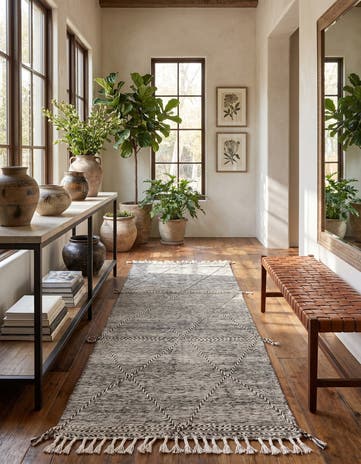 5' 4 x 9' 6 Hand Knotted Moroccan Wool Runner Rug