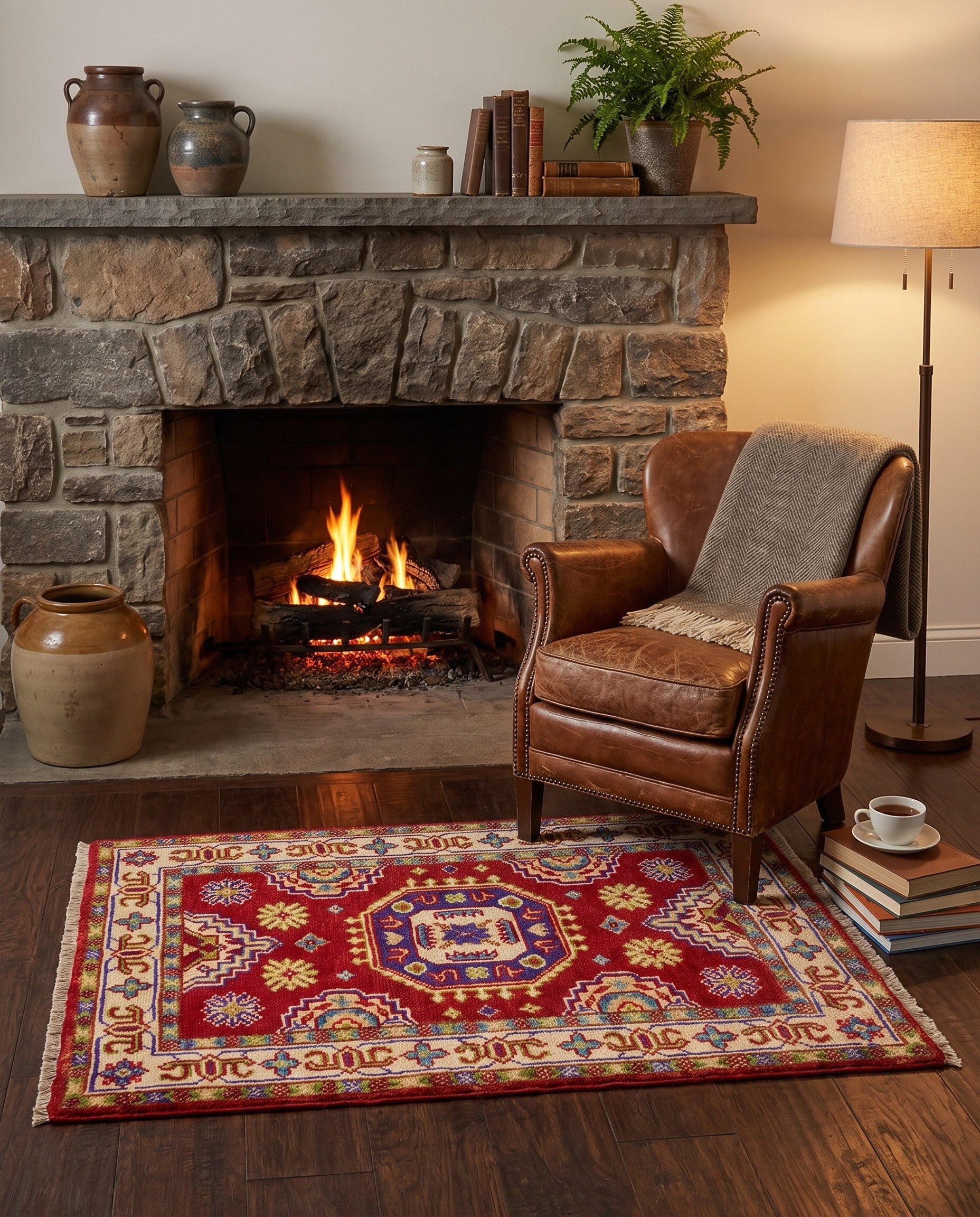 2' x 2' 11 Hand Knotted Kazak Rug
