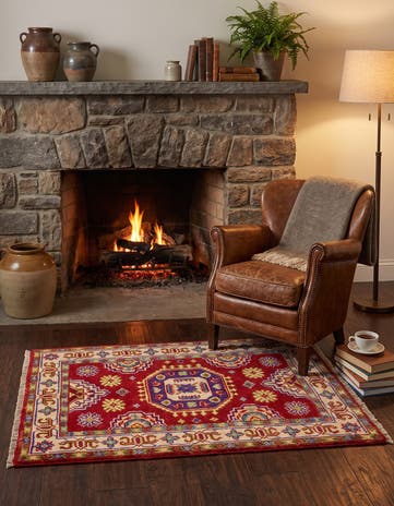 2' x 2' 11 Hand Knotted Kazak Rug