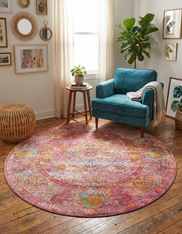 Red Santiago Round Rug