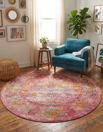 Red Santiago Round Rug