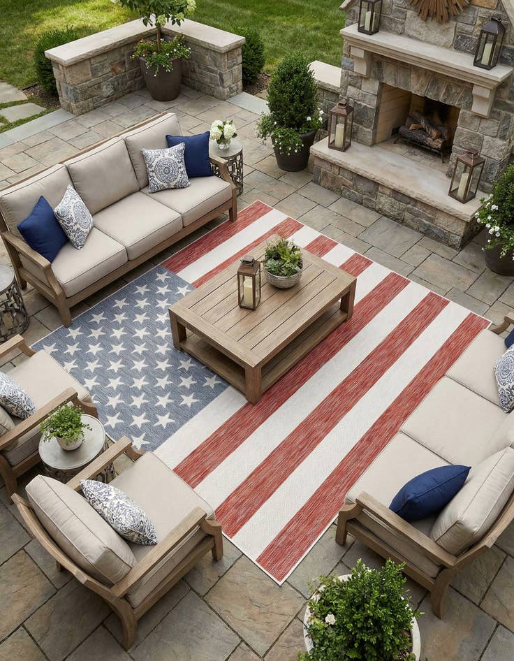 Detail image of 7' 10 x 7' 10 Washable Jill Zarin Indoor / Outdoor Square Rug