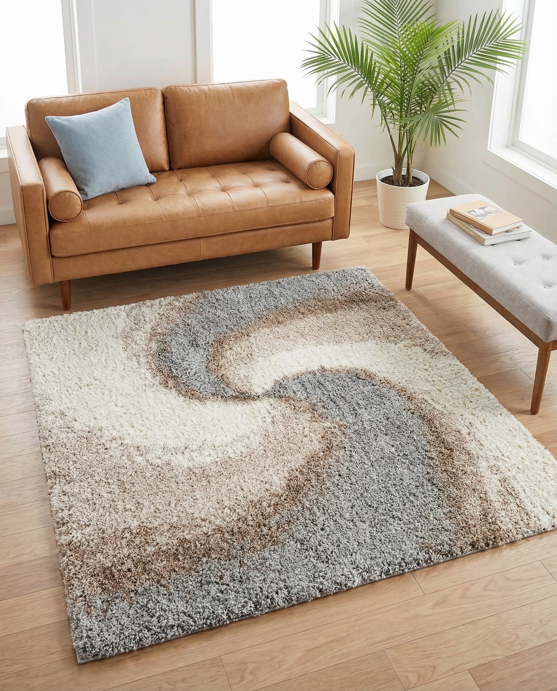 5' x 5' Soft Touch Shag Square Rug
