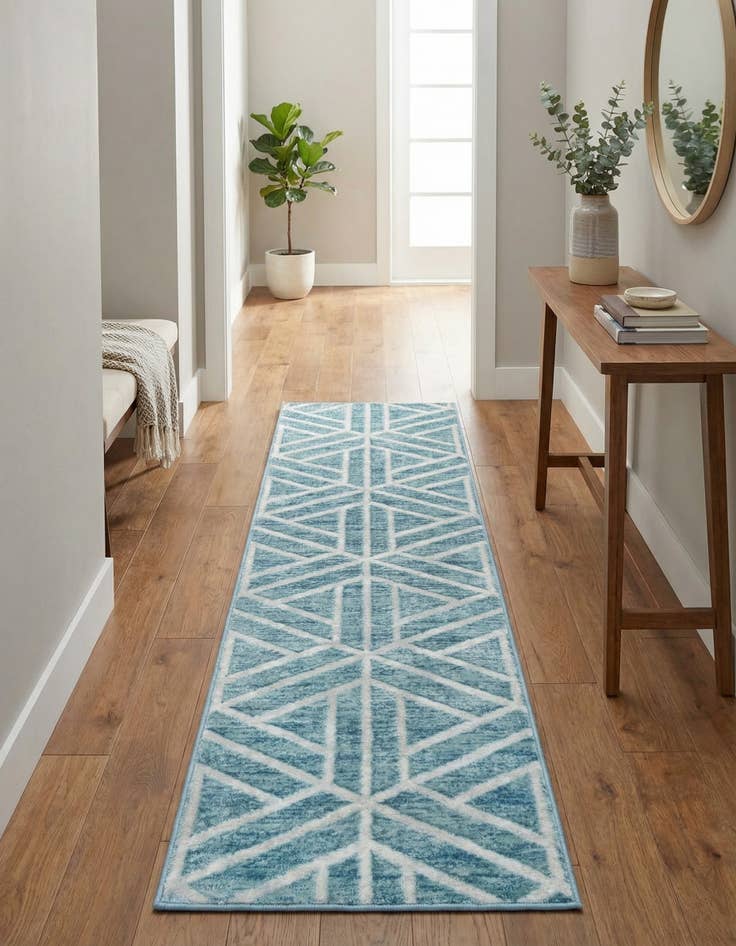Detail image of 2' x 8' Lattice Trellis Runner Rug