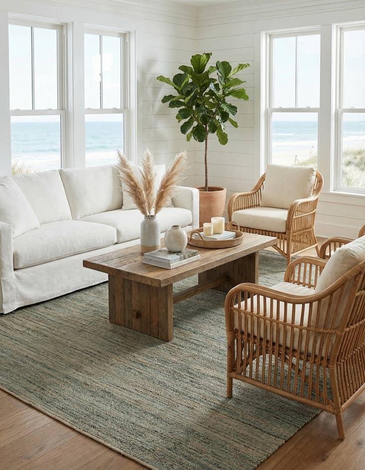 Detail image of 10' x 14' 1  Hand Woven Palm Beach Jute Rug