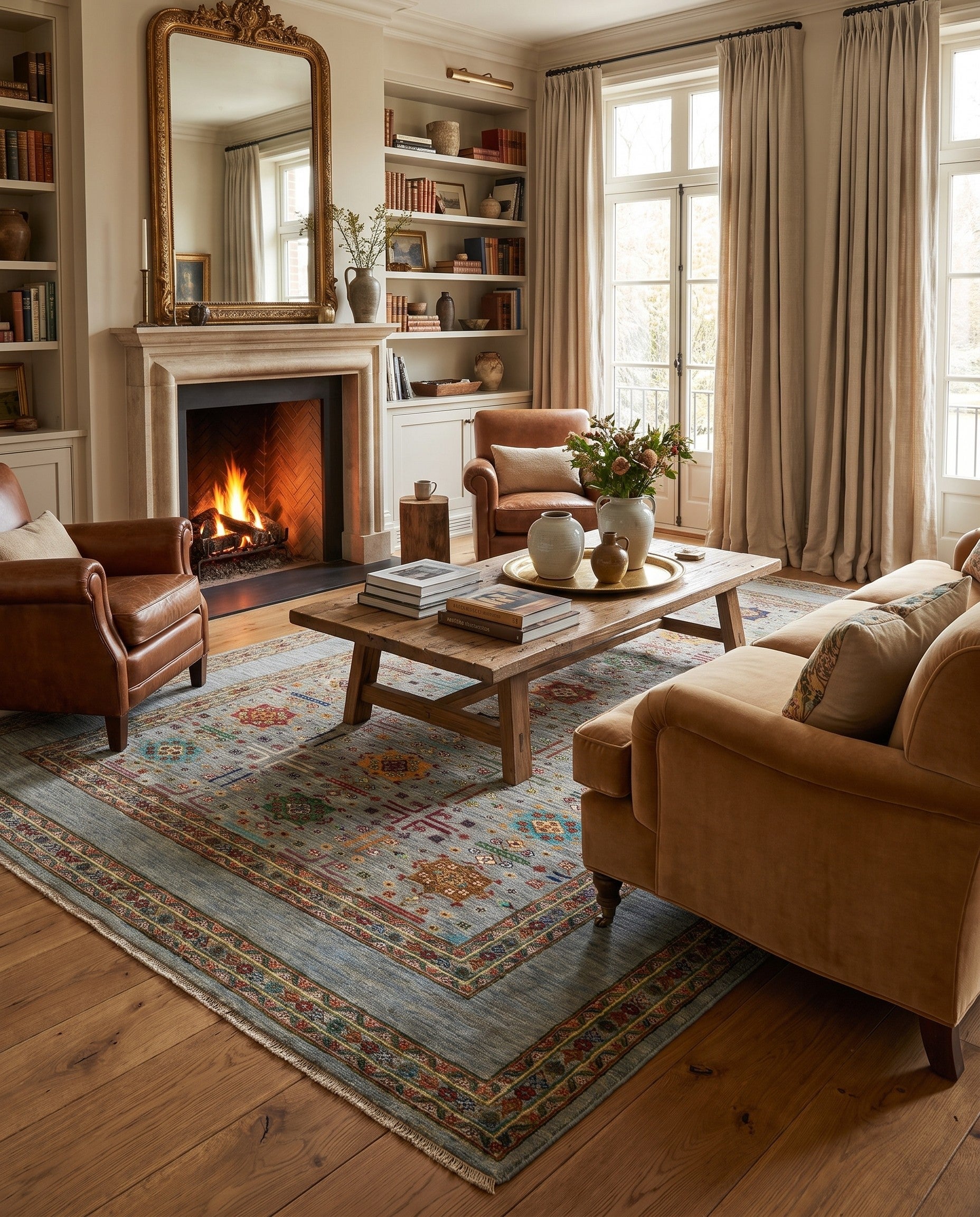 6' 9 x 10' Hand Knotted Ariana Ziegler Rug