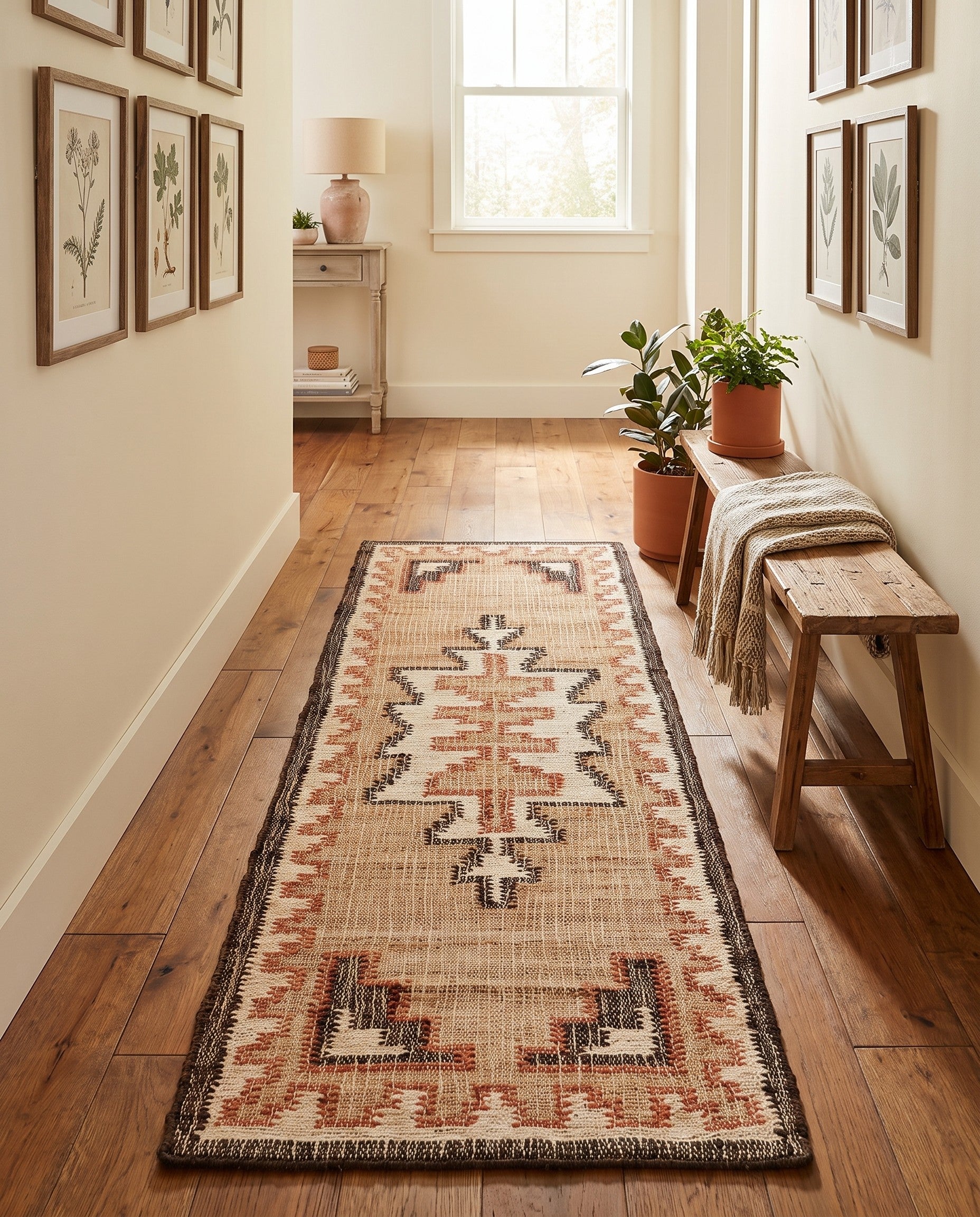 Hand Woven Kala Handwoven Jute Runner Rug