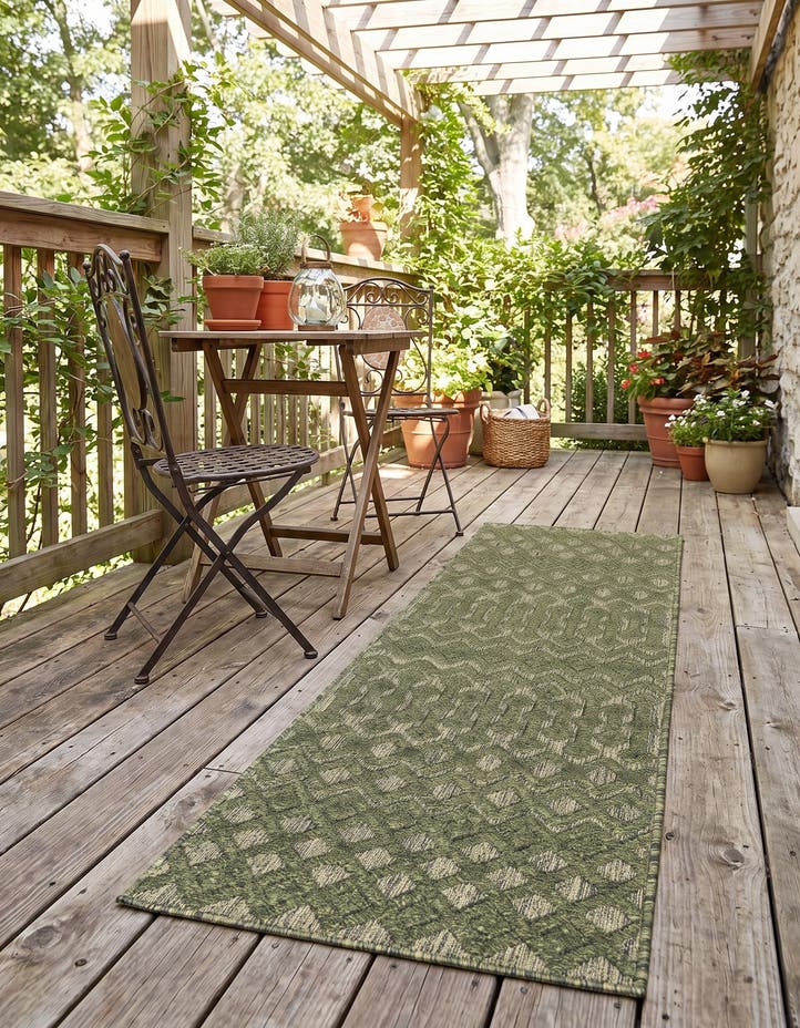 2' x 6' Easy-Clean Trellis Textured Indoor...