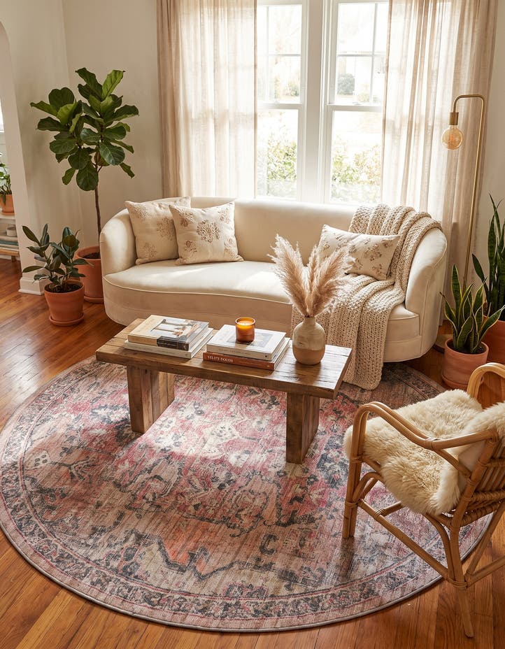 7' 10 x 7' 10 Washable Nostalgia Round Rug