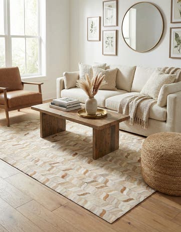 3' 11 x 6' Cowhide Stocks Rug