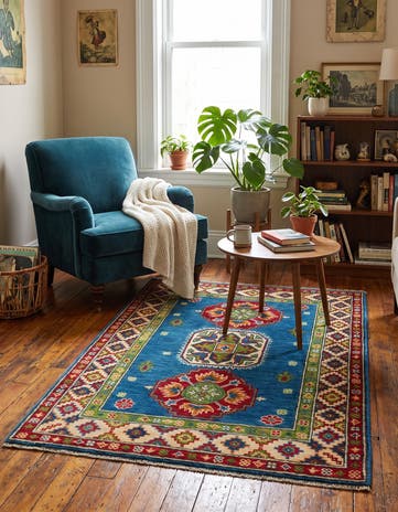 2' 9 x 4' 5 Hand Knotted Kazak Rug