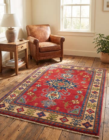 3' 6 x 4' 11 Hand Knotted Kazak Rug