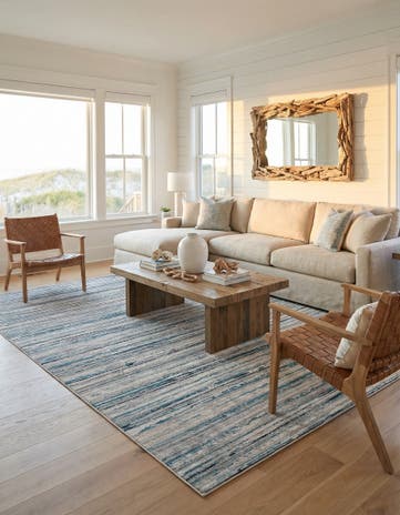 Ivory and Blue Finsbury Rug