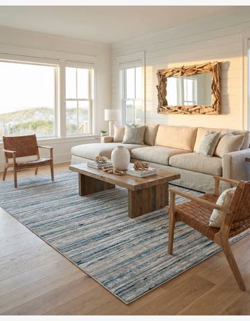 Ivory and Blue Finsbury Rug